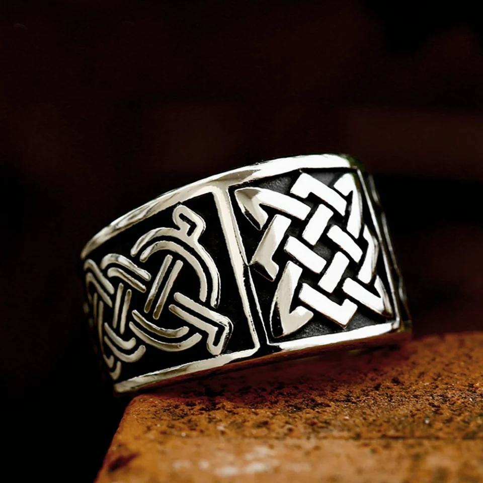 

Fashion Vintage Viking Celtic Knots Rings For Men Women 316L Stainless Steel Norse Valknut Ring Amulet Jewelry Gifts Wholesale