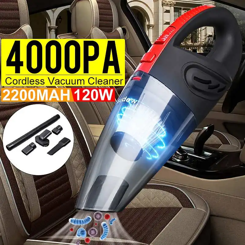 

AUDEW 4000pa Vacuum Cleaner For Car Wireless Handheld Vaccum Cleaners 120W Powerful Cyclone Suction Mini Portable Wet Dry Use