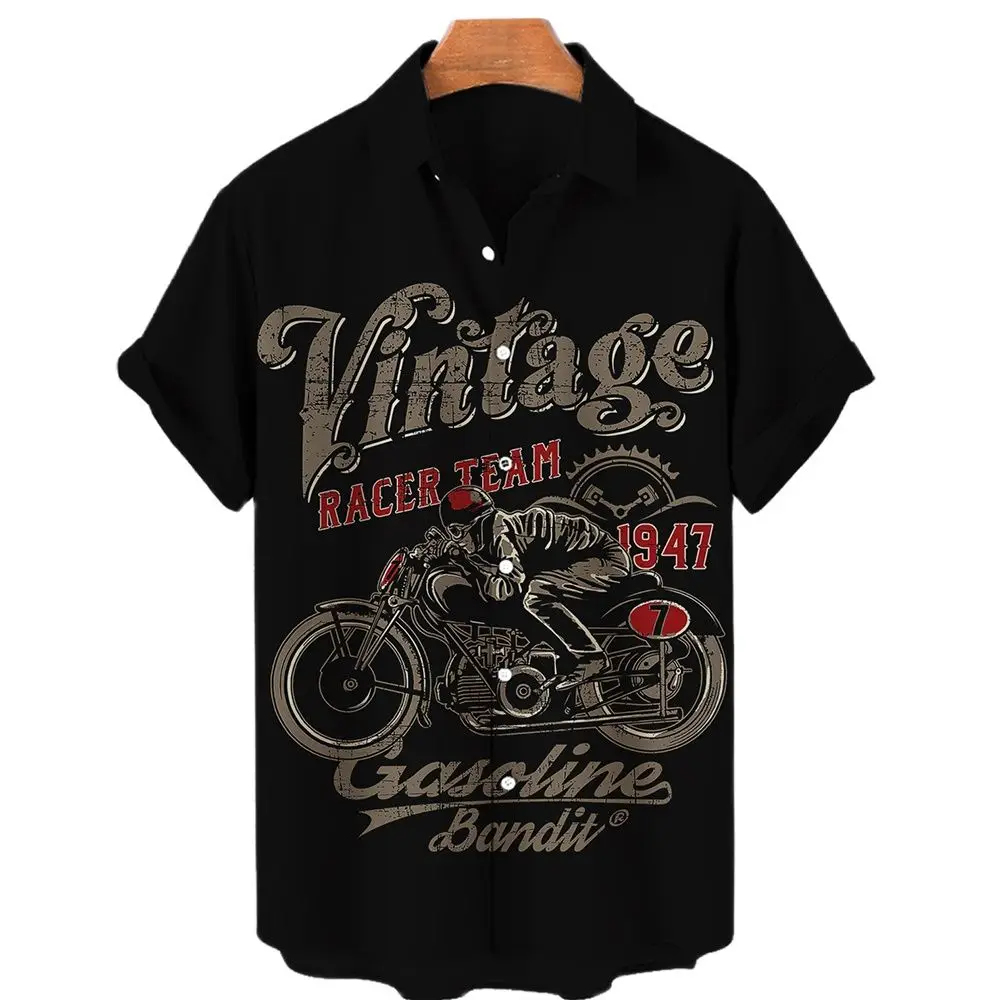 Men's Shirts Route 66 2022 Vintage Shirts For Men Breathable Micro Stretch Shirts Tops 3d Print Summer Hawaiian Shirts Men
