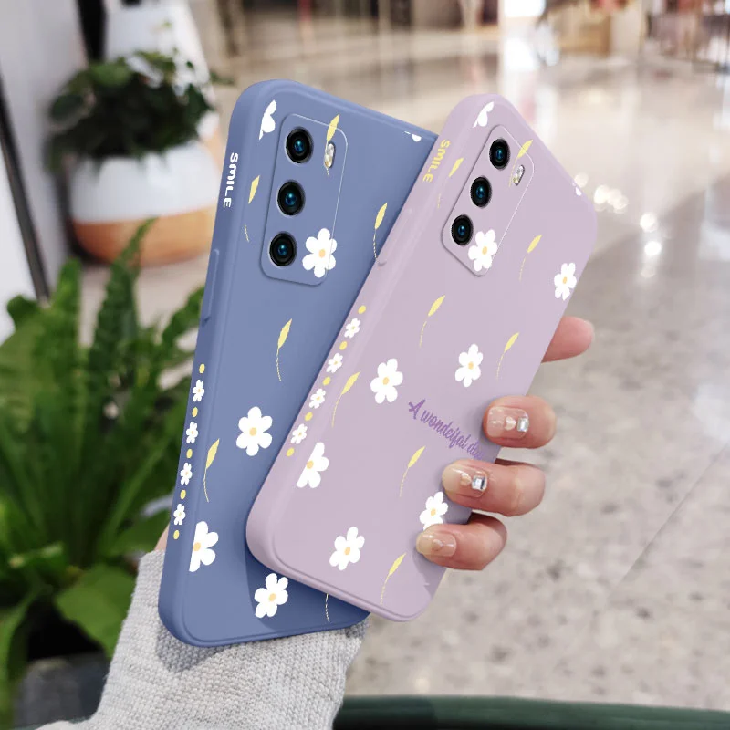 Чехол для телефона с маленькими хризантемами Huawei P40 P50 P30 P20 Pro Lite Nova 5t Y7A Mate 40 30 20