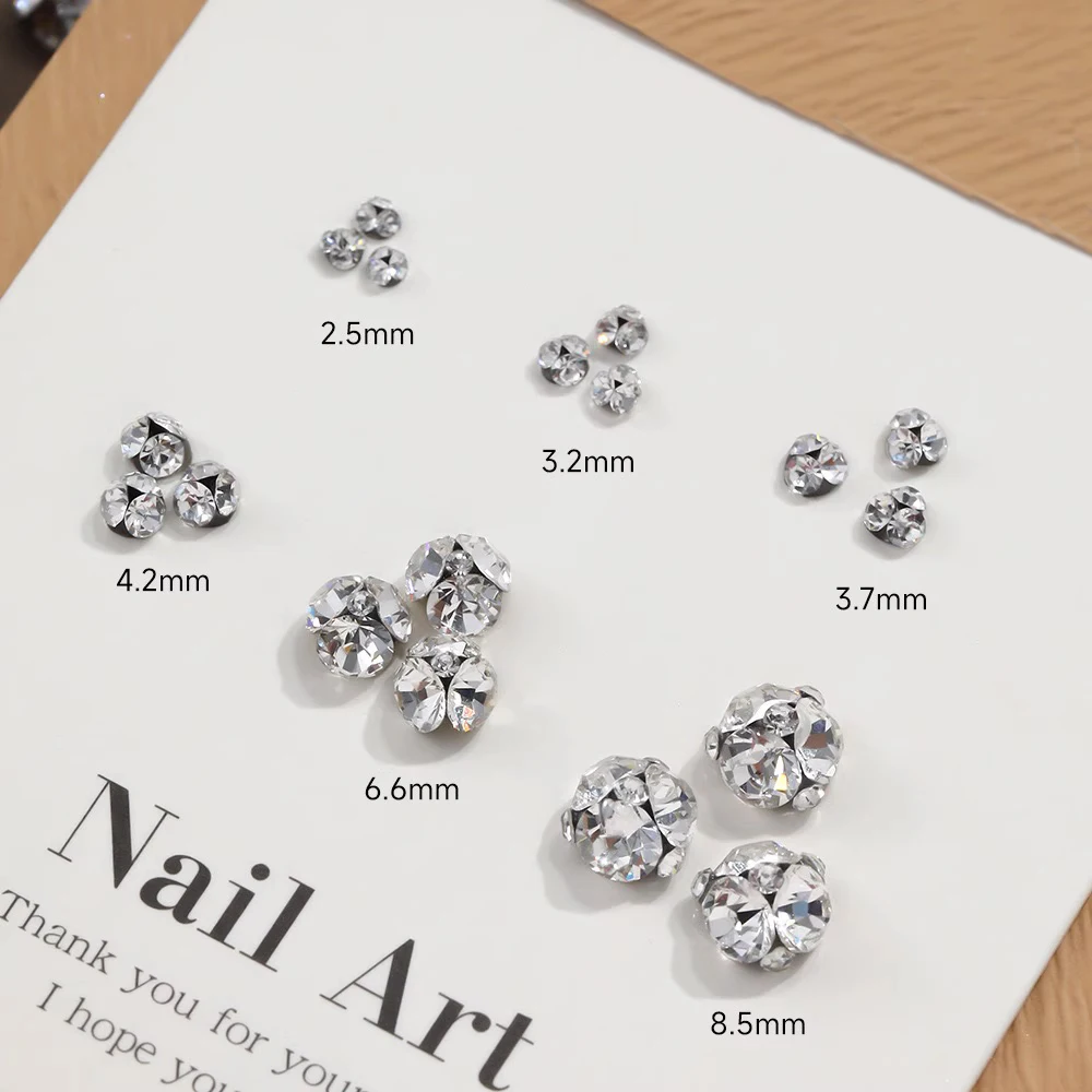 Фото 10 шт., 2,5-8,5 мм, Super Sparkle K9, ворс для ногтей, бриллианты, шарик, блестящие мини-прозрачные стразы для ногтей, 3D сложенное стекло, маникюрный драгоценный камень №4