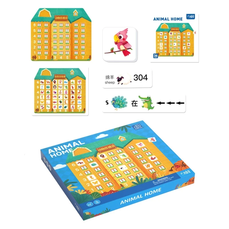 

Puzzle Animal House Number Matching Educational Toy Counting Game for 3-6 Years Old Children Math Preschool Education