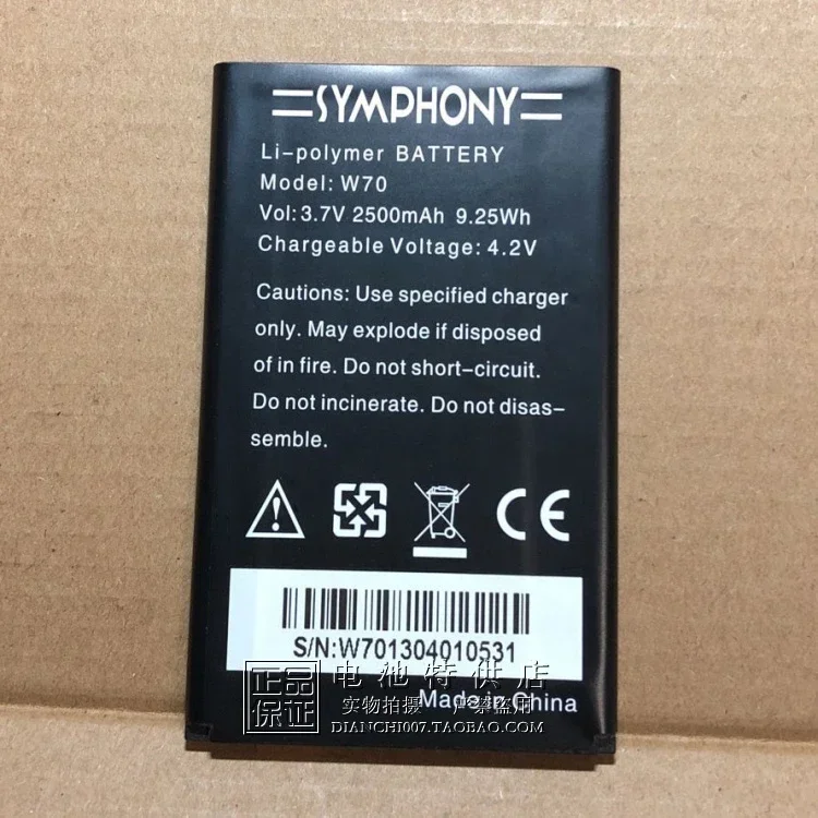 Для платы мобильного телефона SYMPHONY W70 аккумулятор 9 25 Втч 2500 мАч