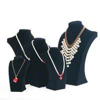 black velvet portrait necklace display rack stand holder jewelry display jewelry mannequin bust pendant necklace window display