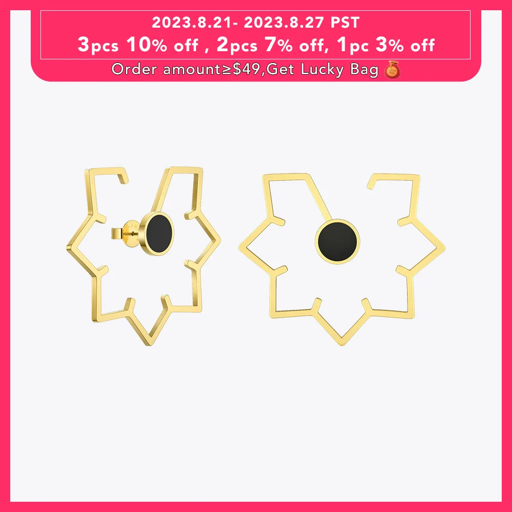 

Enfashion Maple Leaf Geometric Stud Earrings For Women Gold Color Stainless Steel Metal Earings Big Ear Studs Jewelry EB191029