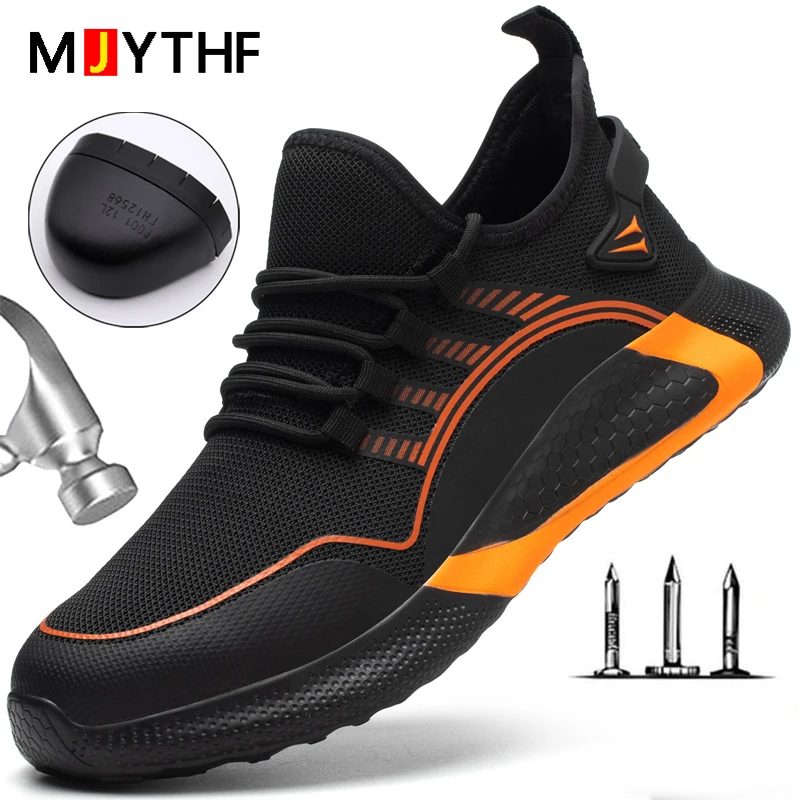 Large Size 49 50 Work Sneakers Fashion Safety Shoes Anti-smash Anti-puncture Indestructible Shoes Light Men Women Work Shoes