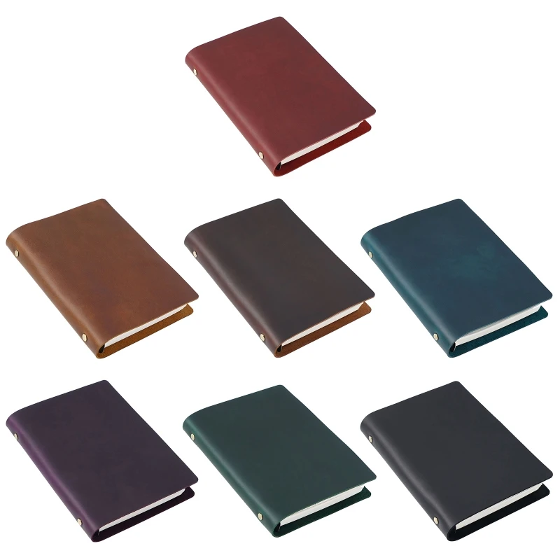 

A5/A6/A7 Binder Notebook Loose-leaf Leather Journal Notepad with Zipper Bag Card Pockets for DIY Scrapbooking Journaling