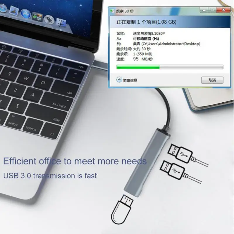 

Разветвитель Usb 3,0 2,0 5-в-1 с кардридером для Sd-и Tf-карт