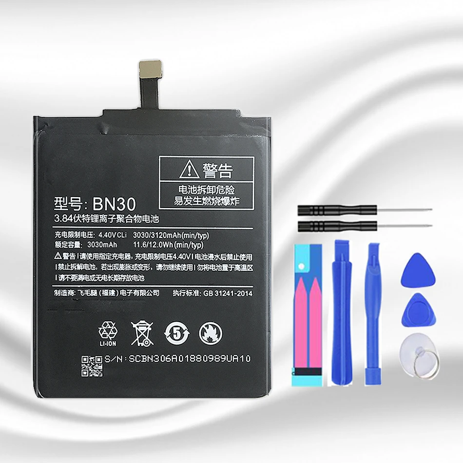 

BN30 3030mAh Cell Phone Batteria Battery For Xiaomi Redmi 4A 4 A 5 Plus 5Plus BN 30 Bn30 Polymer Li-ion Batterie +Tracking Code