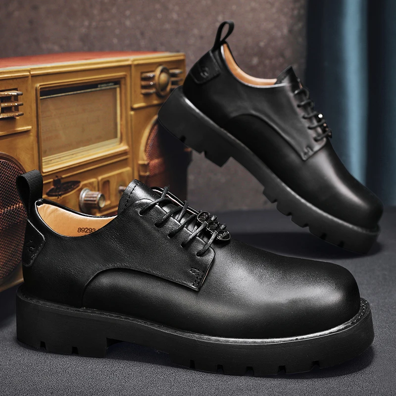 

Men's Casual Shoes Fashion Business Shoes Comfortalbe Formal Shoes Male Platform Dress Leather Work Shoes Luxury Brand Men Boots