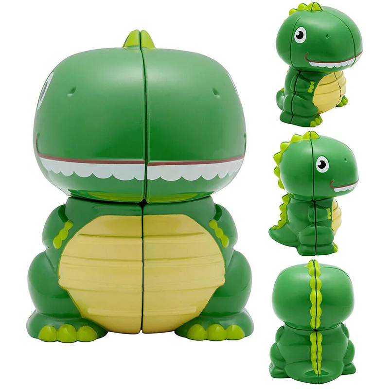 Newest 2*2 Cartoon Dinosaur Cube 2x2x2 Magic Animal Modeling Creative Fun 2x2 Puzzle Toys for Children or Gift game |