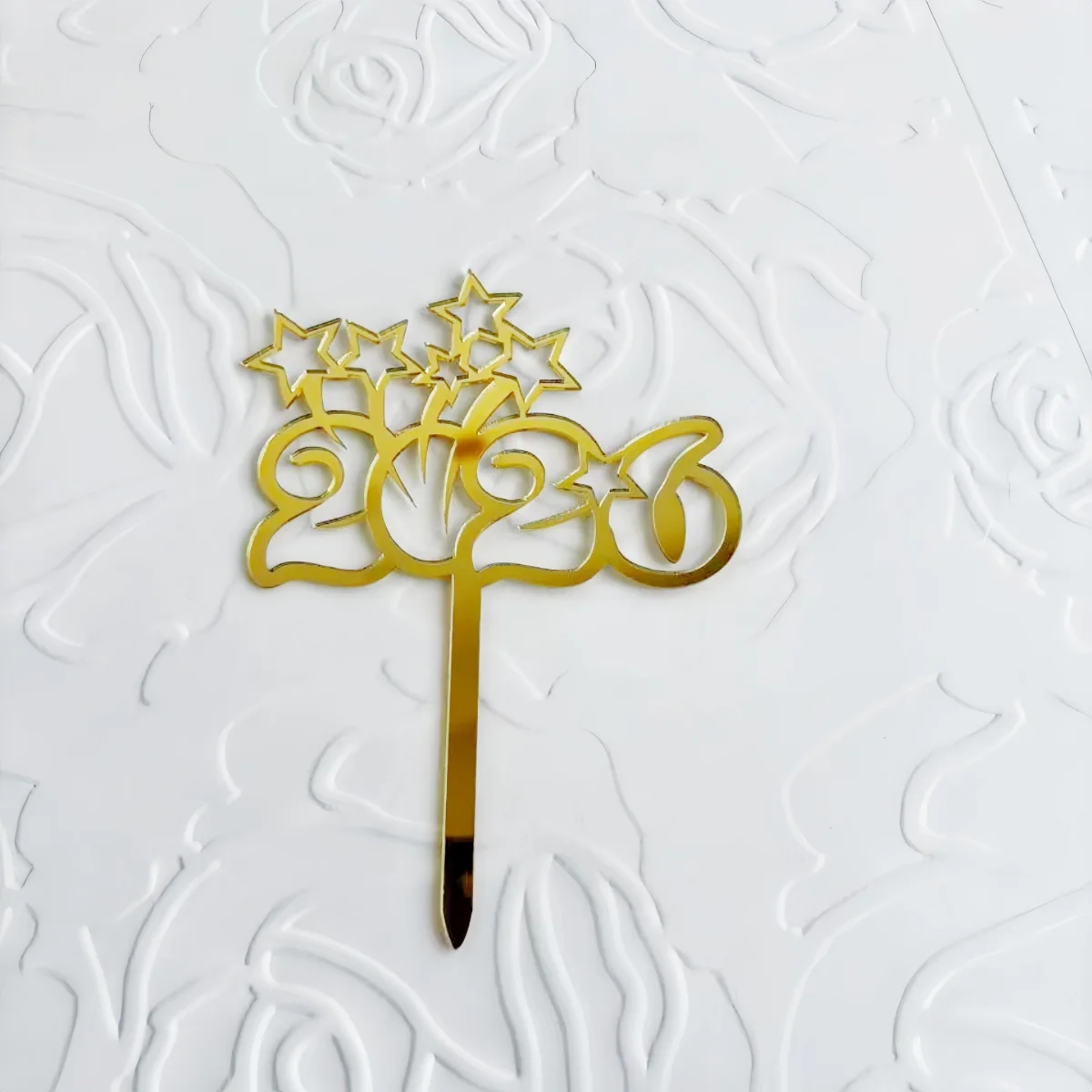 

Золотой акриловый топпер для торта "С новым годом" Wohltao