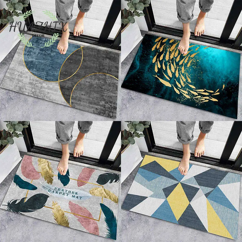 

Nordic Anti-slip Door Mat Bathroom Living Room Carpet Bath Entrance Doormat Home Decoration Bedroom Bedside Corridor Floor Mats