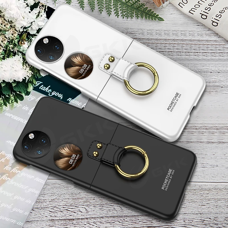 

GKK роскошный Ультратонкий чехол-подставка с кольцом для Huawei P50 Карманный 4G матовый жесткий чехол для Huawei P50 Карманный чехол