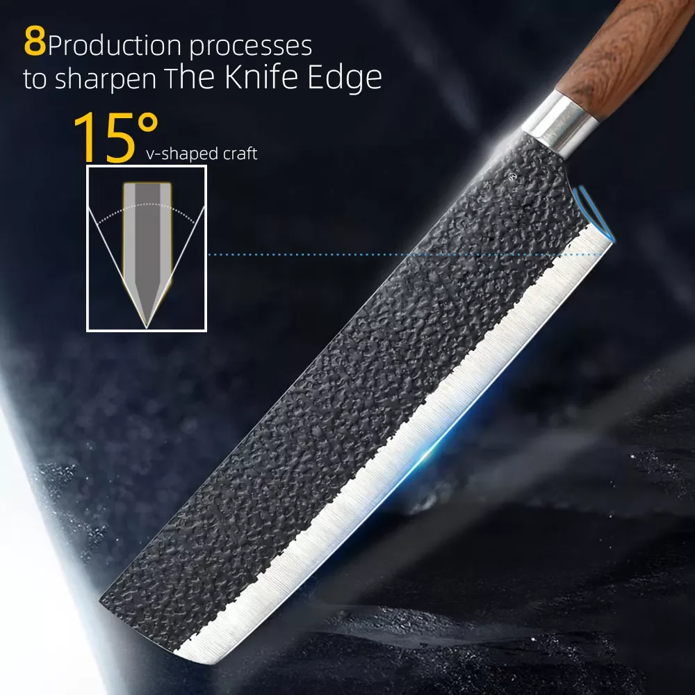 

2023 Kitchen Knives Set chef knives 6 sets Stainless Steel Forged Kitchen Knives Scissors Peeler Chef Slicer Paring Knife Gift