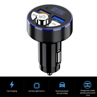 4 8a dual usb car charger phone adapter fast charging with bluetooth fm transmitter handfree audio receiver car mp3 player