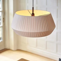 nordic pleated chandeliers fabric personality simple art led luminaire for parlor bedrooms restaurant hotel decor pendant lights