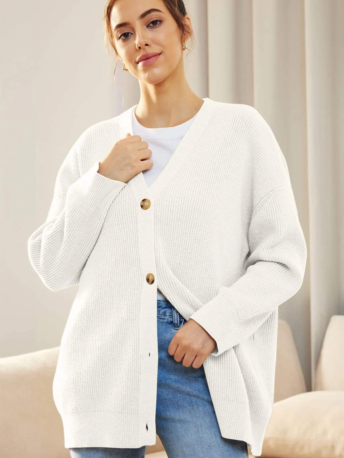 

Fall/Winter classic vintage knit Cardigan Academy Cute button-down V-neck long sleeve coat Fall Y2K aesthetic vintage sweater