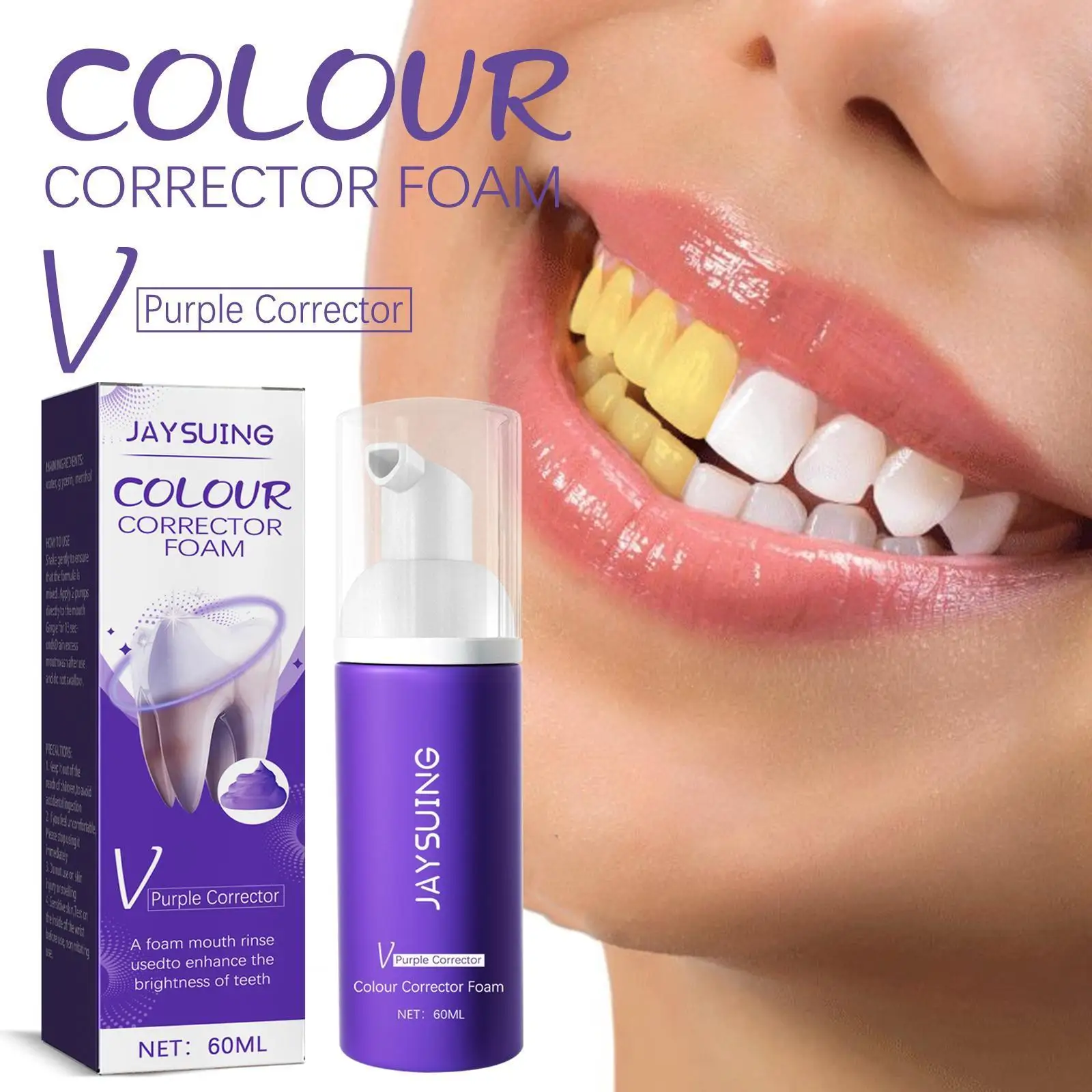 

60ml Ultra-Fine Mousse Foam Toothpaste Deep Cleansing Breath Maquiagem Whitening Stains Health Clean Tooth Dissolve Fresh B E9E8