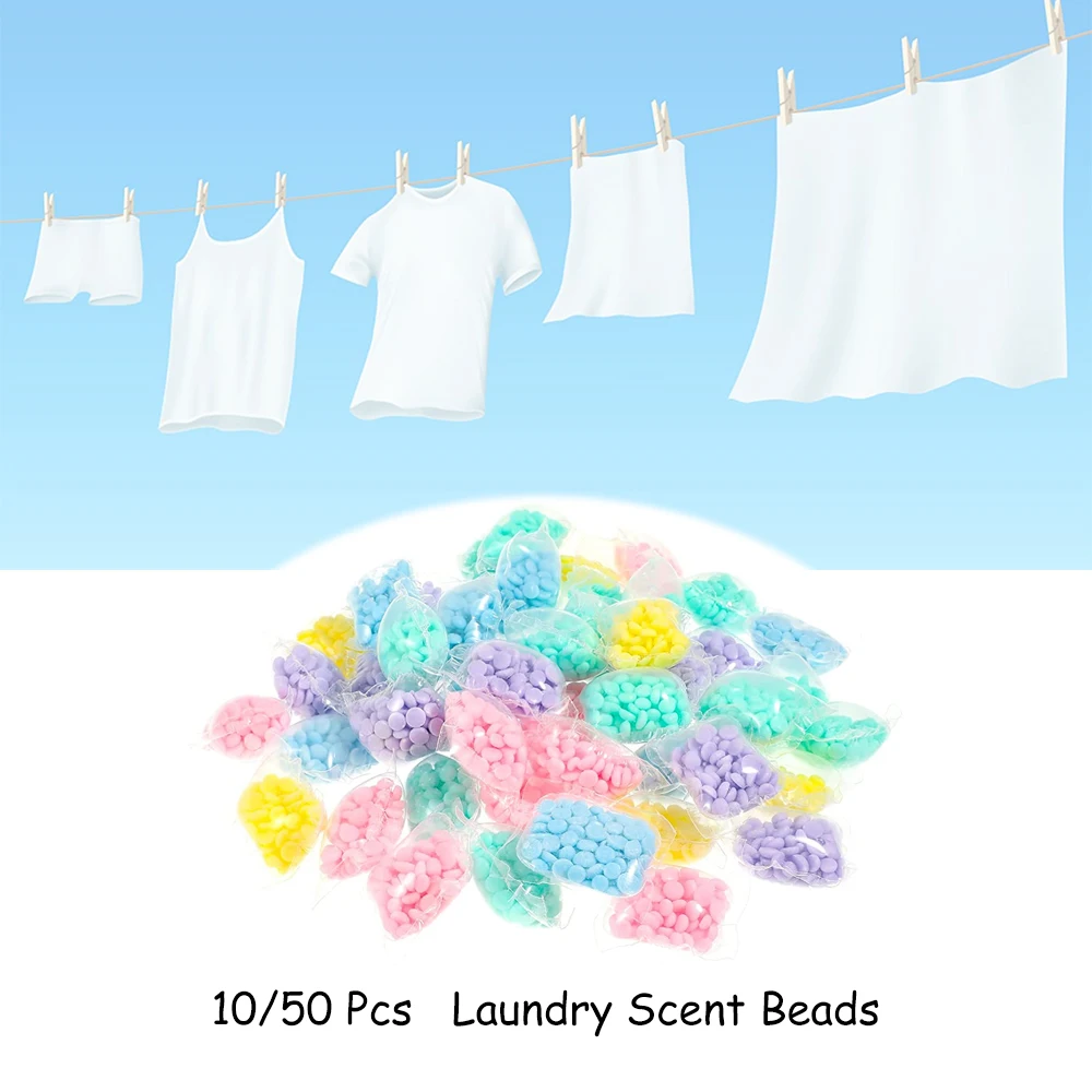

10/50PCS Laundry Scent Booste Beads Granule Clean Clothing Increase Aroma Refreshing Supple Water Soluble Aromatherapy Soft