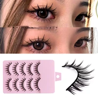 cosplay lash extension false eyelashes 5 pairs 3d bunch japanese fairy lolita eyelashes daily eye makeup tool mink lashes 2021