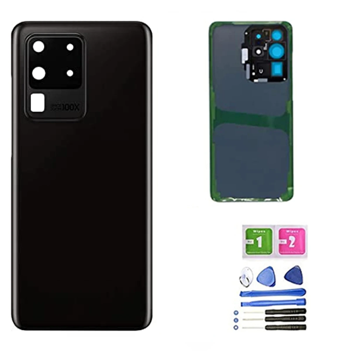 

Back Glass Cover For Samsung S20 Ultra with Pre-Installed Camera Lens Back Cover for Galaxy S20 S20Plus with Frame Lens Tool Kit