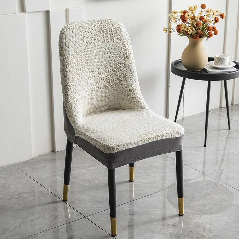 

lidafish Home Jacquard Luxury Curved Chair Covers Anti-corrosion Large Elastic Restaurant Wedding Banquet Chair Cover