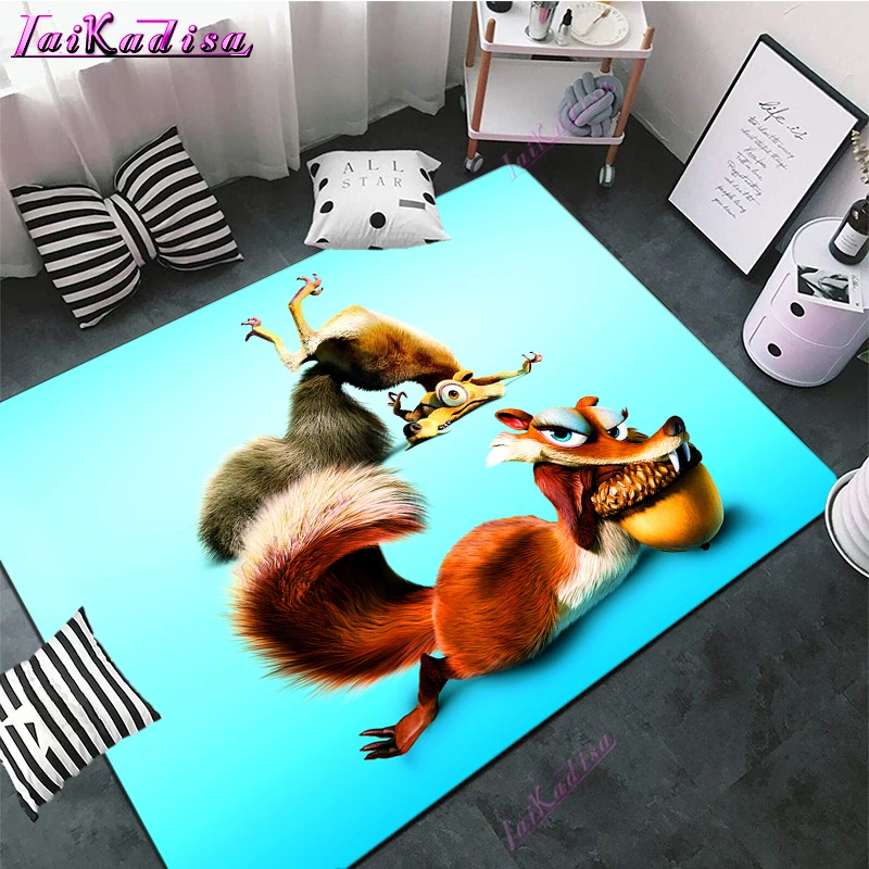 Cartoon Ice Age Square Rug Soft Carpet  Floormat Square Rug Anti-slip Chairmat Baby Play Crawl for Playroom Kidroom images - 6