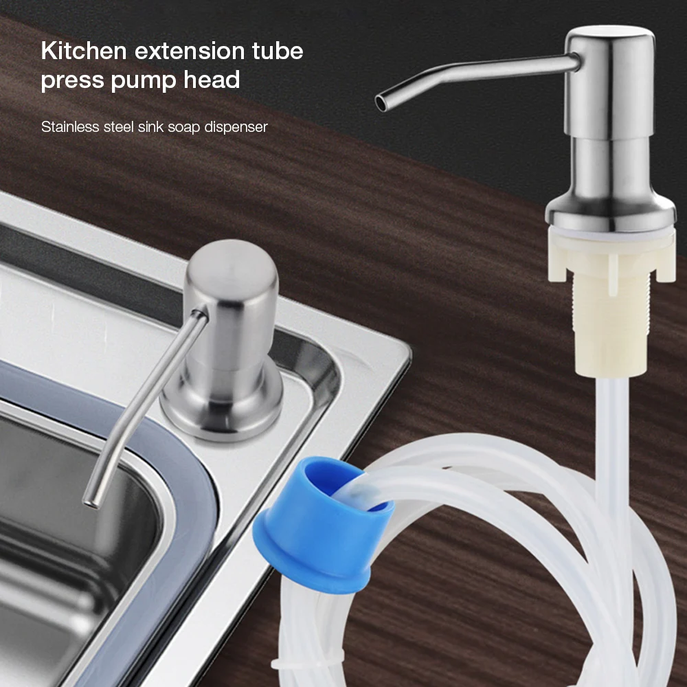 

Iiquid дозатор мыла с удлинительной трубкой в комплекте и бутылкой 304 насадка насоса из нержавеющей стали для кухонной раковины аксессуары для...