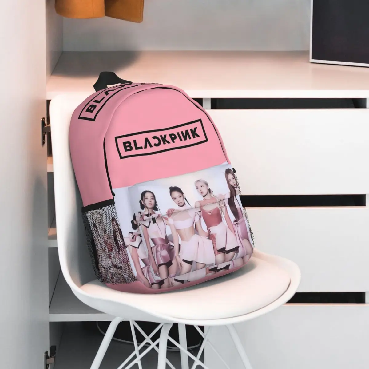 Легкая повседневная школьная сумка Love Pink с черным принтом для школы улицы