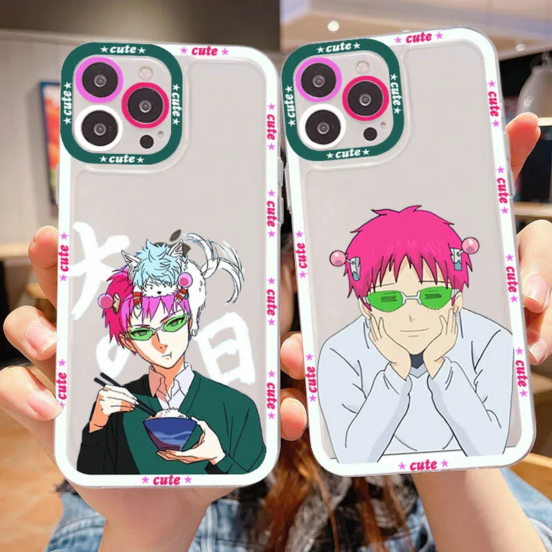 

Japanese anime the disastrous life of saiki k Phone Case for iPhone 11 12 13 Mini Pro Max 14 Pro Max Case shell