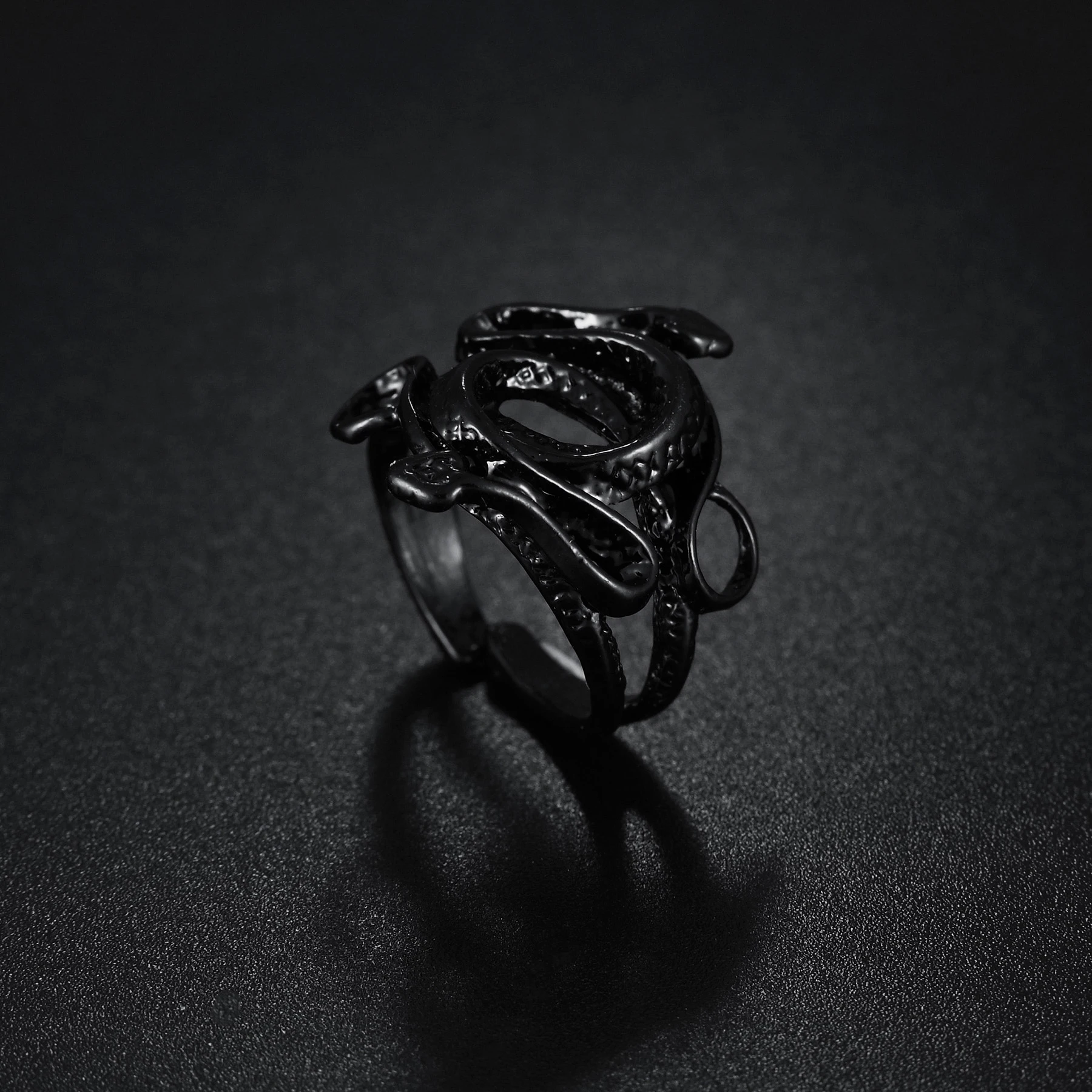 Кольцо MeMolissa со змеей в стиле ретро регулируемое панк увеличенное