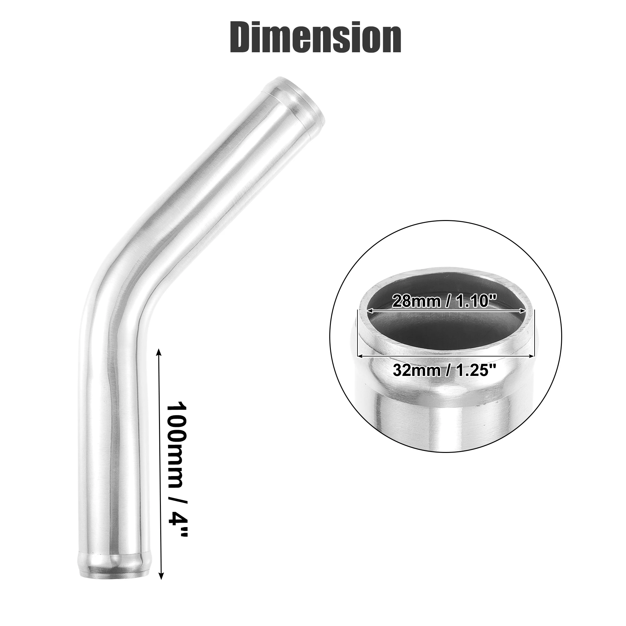 

UXCELL 45 градусов наружный диаметр 32-102 мм, длина ножки 100 мм, автомобильная трубка из алюминиевого сплава, изгиб интеркулера, колено, трубка воздухозаборника, столярные трубки