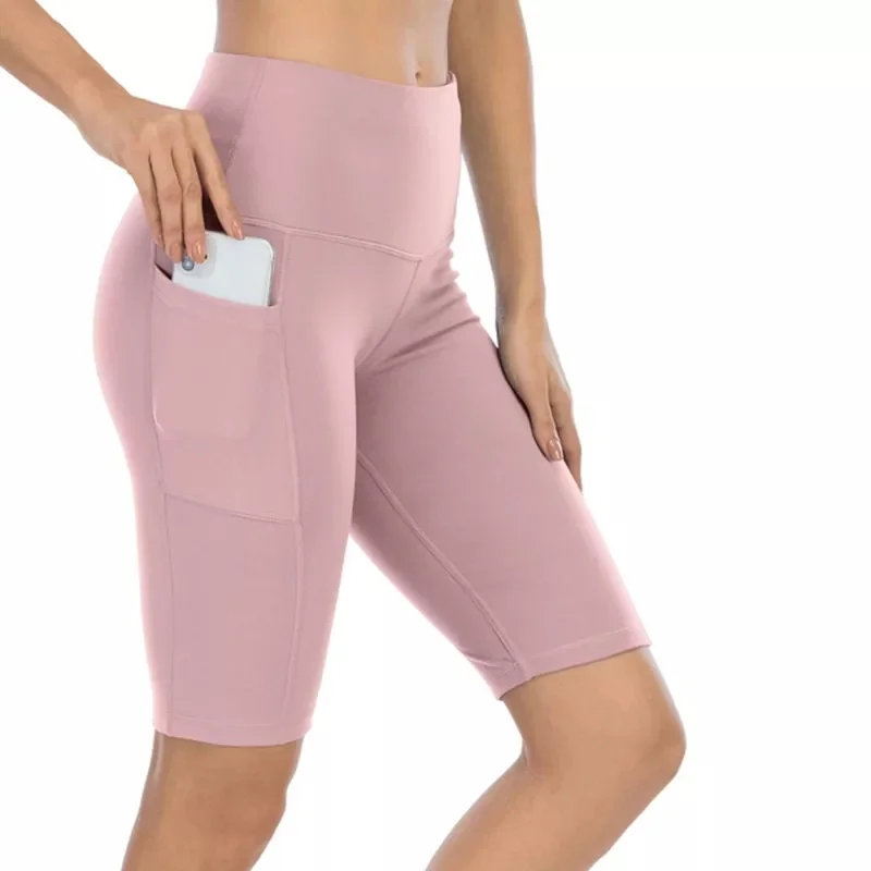 

High Waist Hip Lift Yoga Pants Tight Running Fitness Bottoming Sports Shorts Breathable Quick-drying Tight Five-point Pants