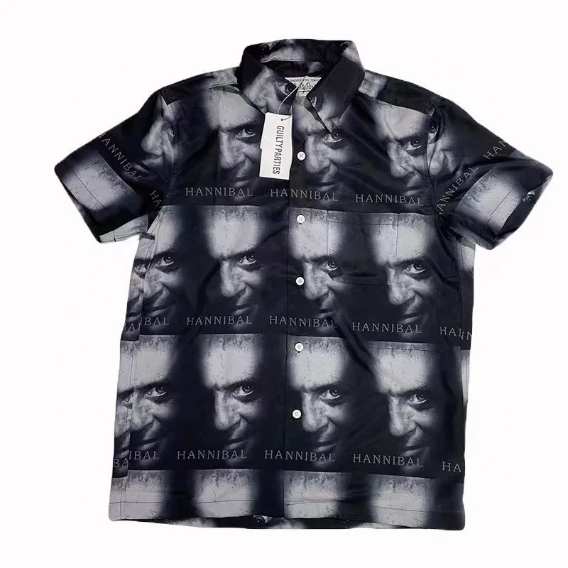 

2022ss All Over Print Wacko Maria Shirt Men Women 1:1 High Quality Hawaii Short Sleeve Shirt Silent Lamb Film T-shirt