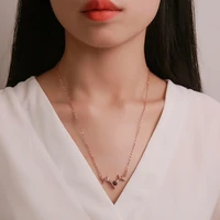 100 language with i love you projection antlers pendant necklace for women rose gold silver color couple lovers wedding jewelry