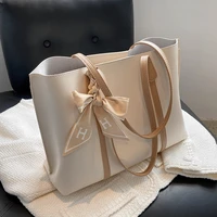 trendy triple compartment simple large tote shoulder bags for women brand designer scarf high capacity work ladies handbags 2022