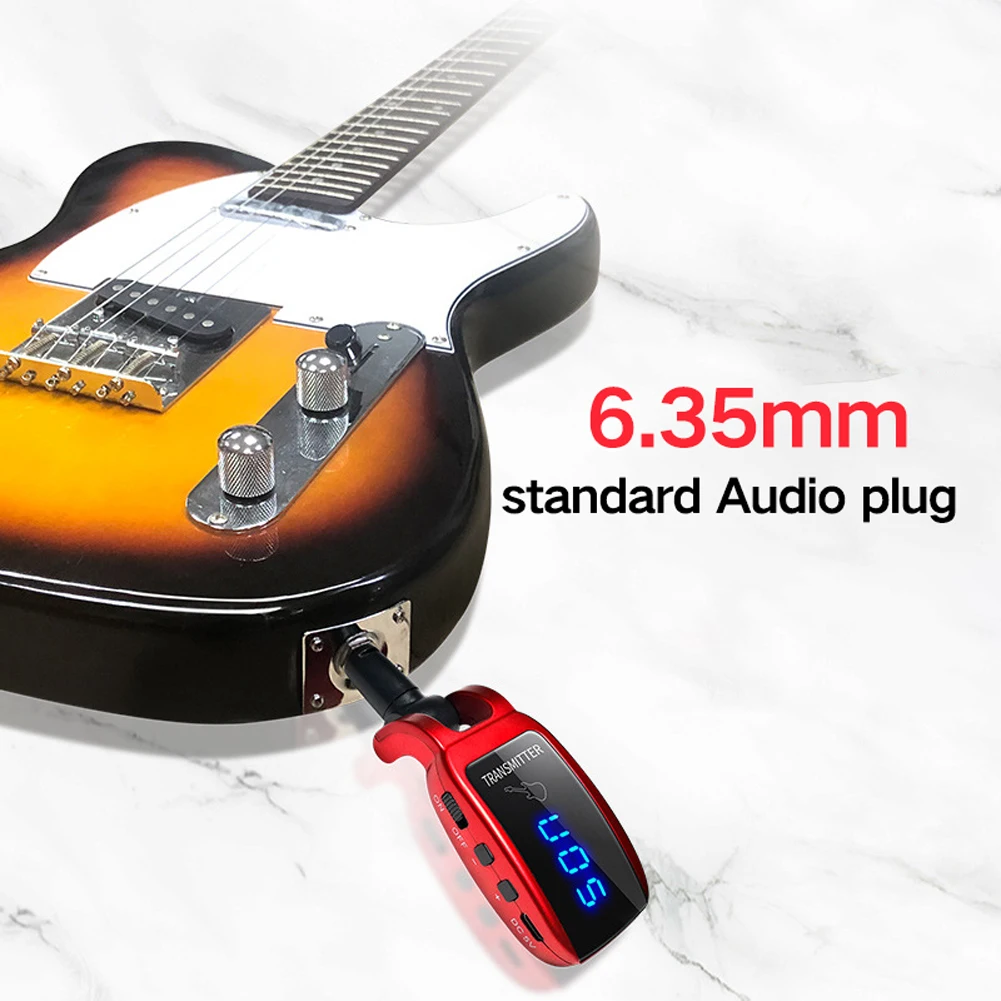 Ts jack 6.35mm mic Microphone Wireless Guitar System Rechargeable Transmitter Receiver Set Bass Pick Up Accessaries amp |
