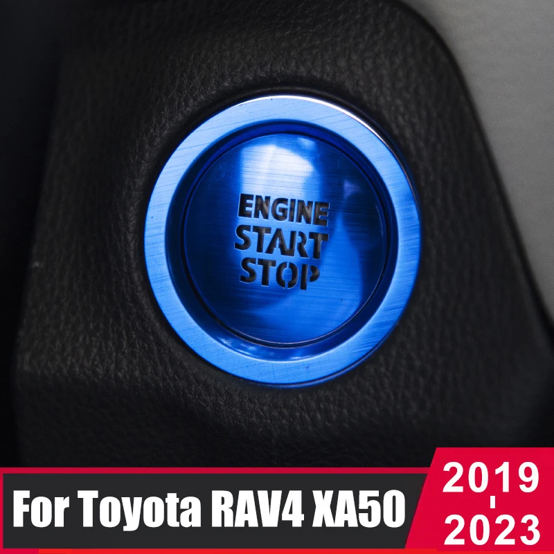 

For Toyota RAV4 RAV 4 2019 2020 2021 2022 2023 XA50 Car Engine Ignition Start Stop Push Button Cover Trim Sticker Accessories