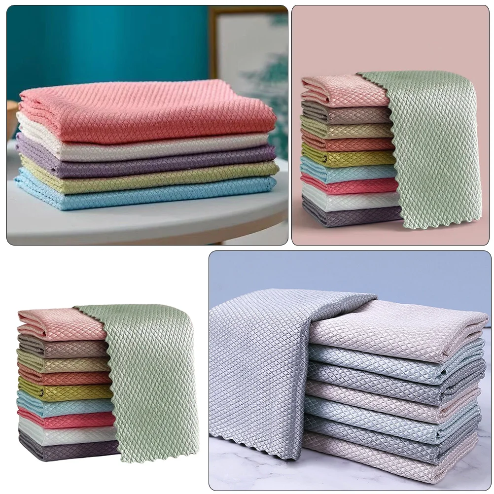 10 шт. тряпка полотенца для мытья посуды очки кухонное волокно впитывающая ткань