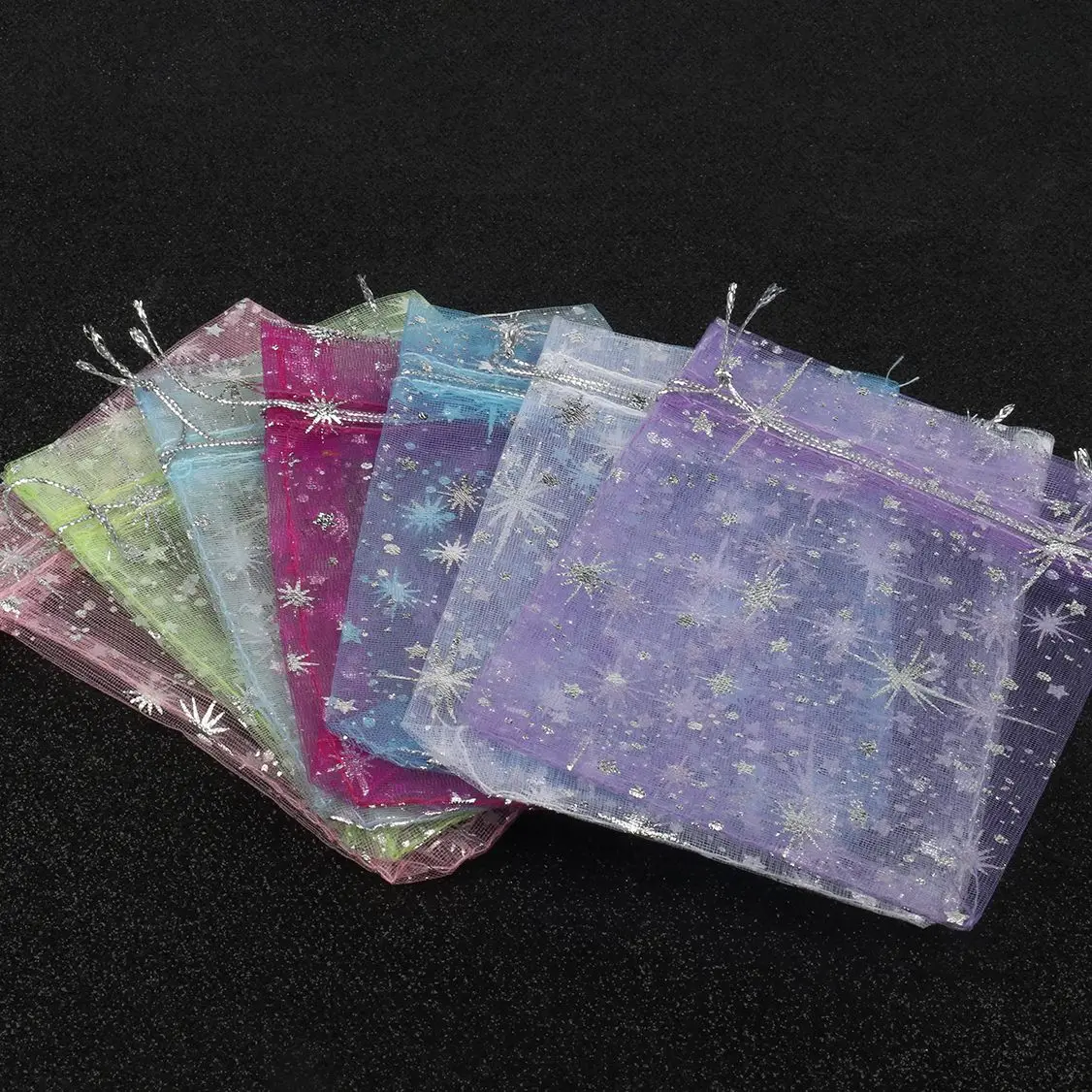 50pcs 10x12cm Gypsophila Drawstring Organza Bags Jewelry Packaging Bags Wedding Candy Christmas Gifts Storage Pouches Wholesale images - 6