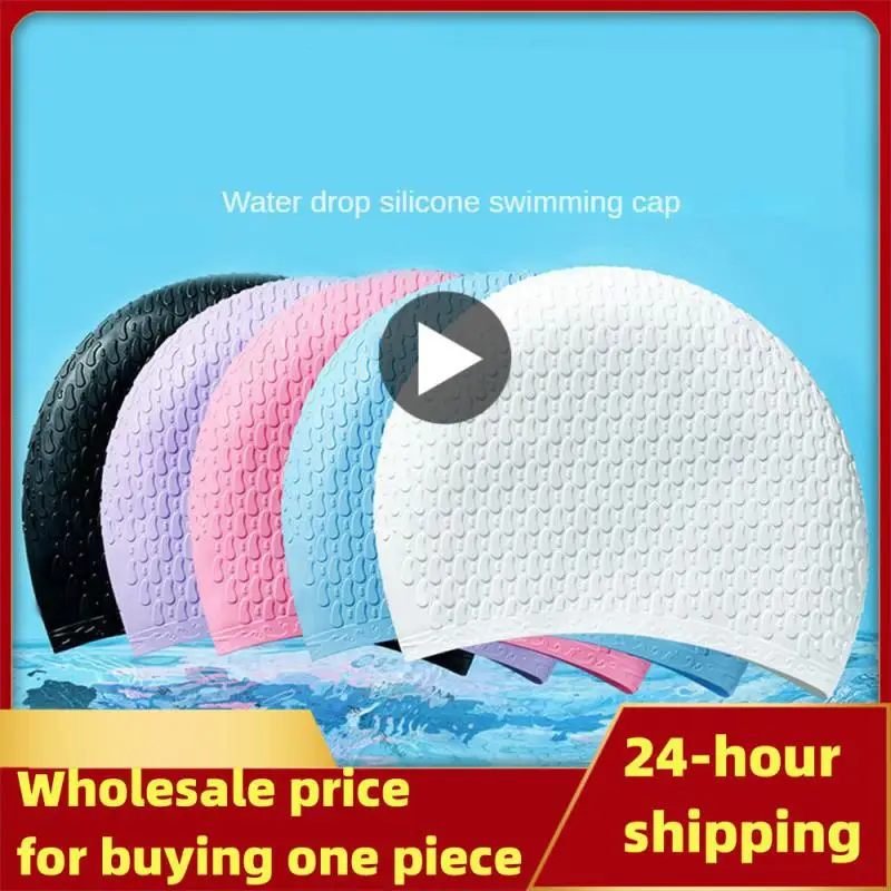 

Non-slip Texture Adult Swimming Light And Easy To Carry Silicone Swimming Pool Swimming Caps Concave Pattern Inside