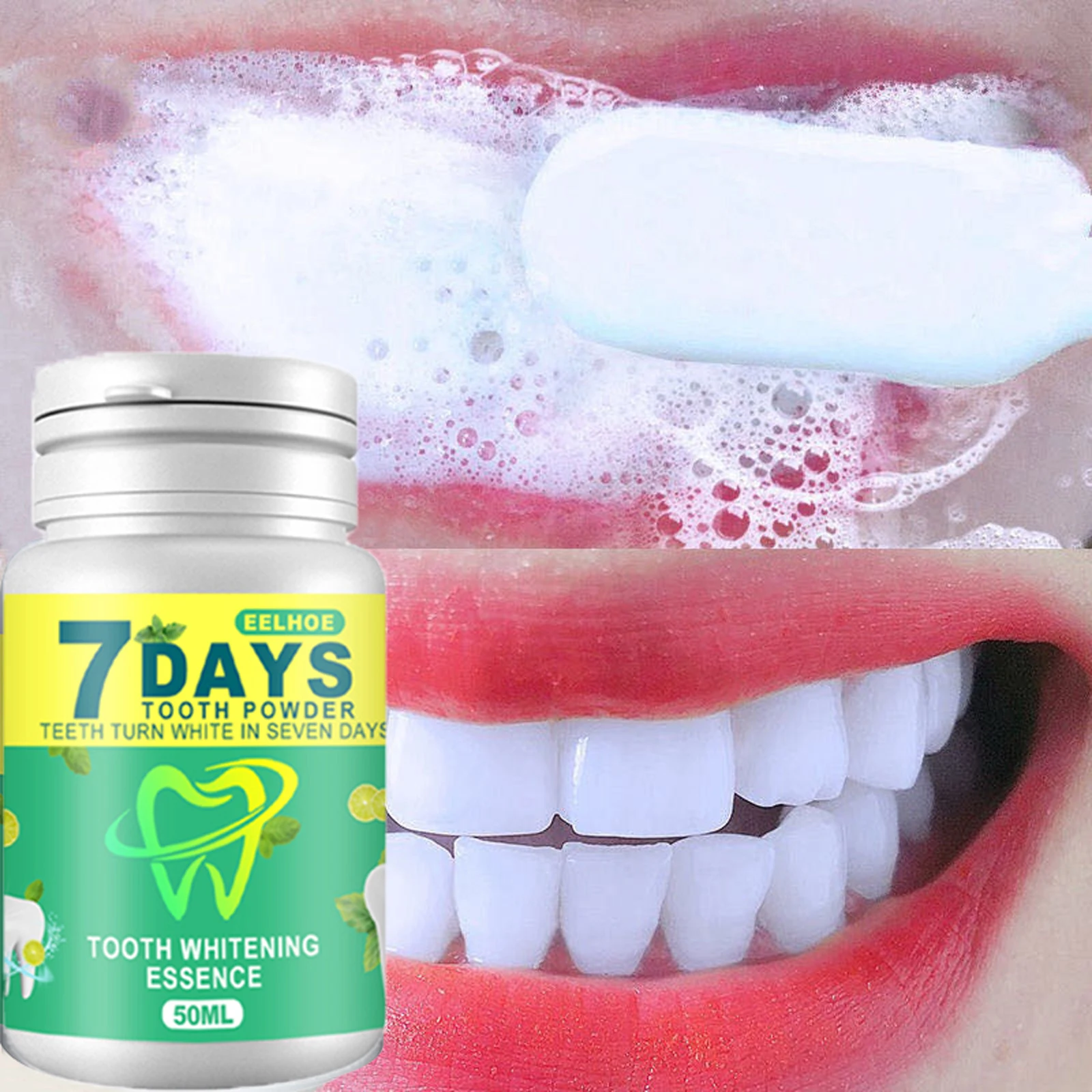 7 Days Teeth Whitening Powder Cleaning Dental Hygiene Removal Plaque Stains Bleaching Yellow Teeth Fresh Breath Dental Products