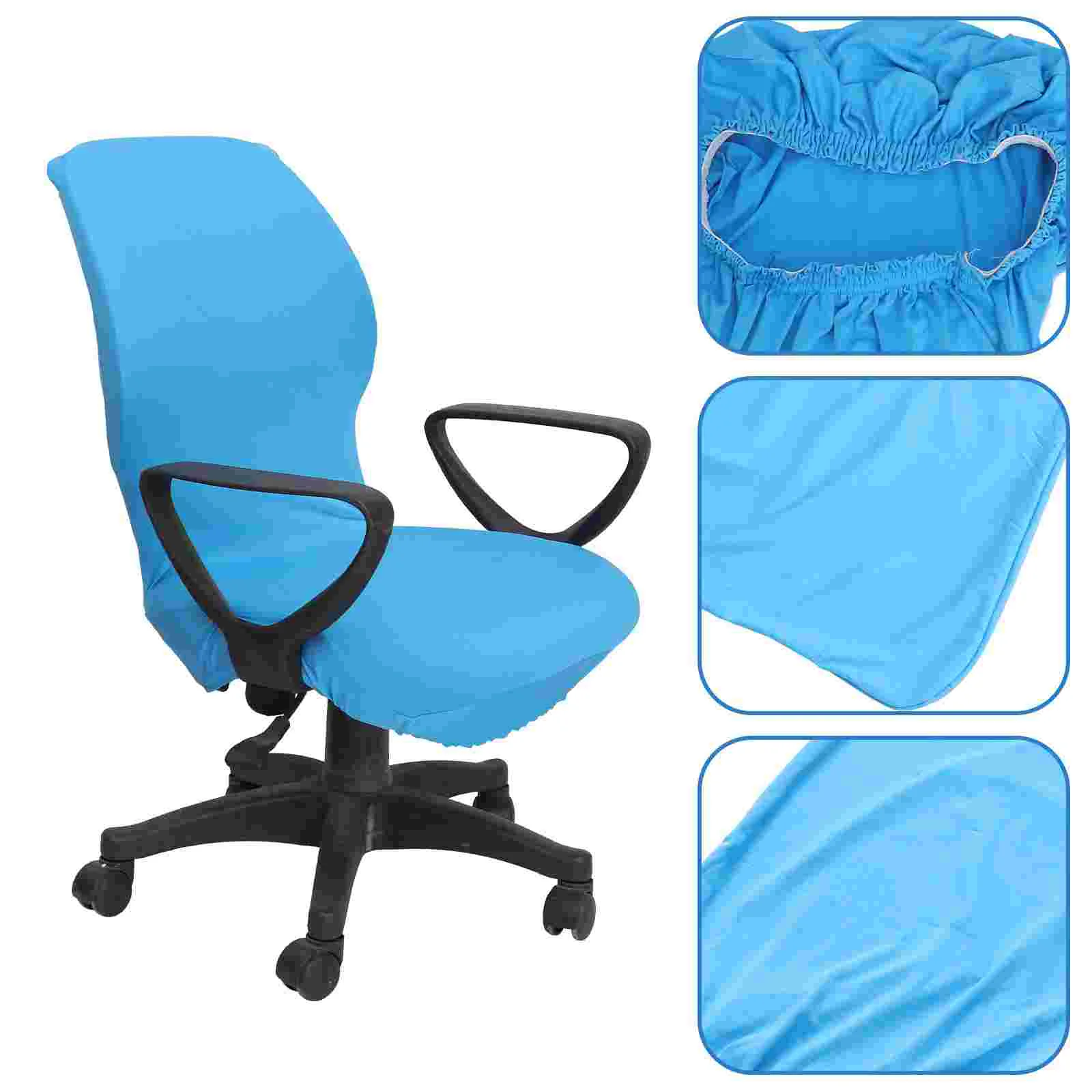 

Chair Covers Cover Office Computer Slipcover Desk Stretch Rotating Slipcovers Swivel Elastic Black Stretchy Universal Fabric