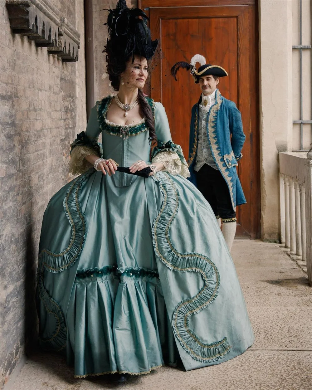 Халат 18-го века A La Francaise Платье в стиле рококо Викторианский костюм королевы