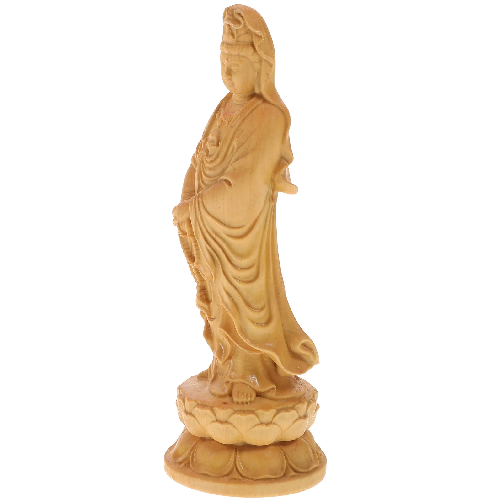 

Figure Statue Ornament Wood Carving Decor Adorn Wooden Craft Desktop Adornment