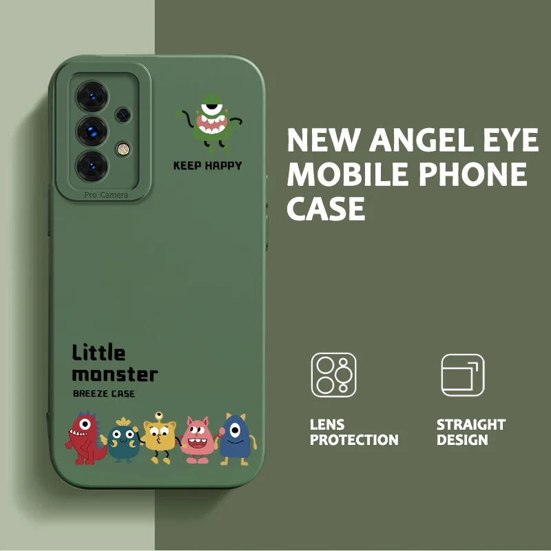 

Case for Samsung Galaxy A52 4G 5G A52S A6 A6 Plus 2018 A70 A70S A71 A72 4G 5G A7 A9 2018 Little Monster Simple and lovely