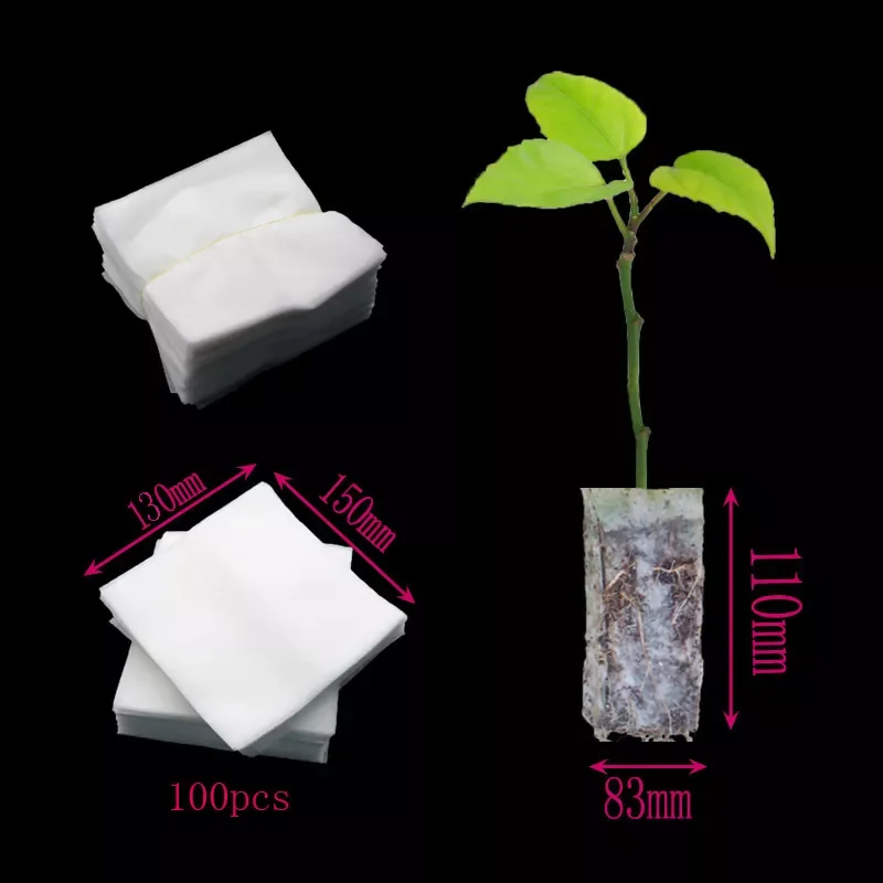 

NEW2022 100pcs Biodegradable Flowerpot Non-woven Bags Nursery Bags, Nursery Tools Pots Garden Transplant Cultivation Bags 14 * 1