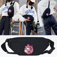 pink flower mask print waist bags new casual outdoor light sports chest bag utility crossbody shoulder pouch ride gym bag unisex