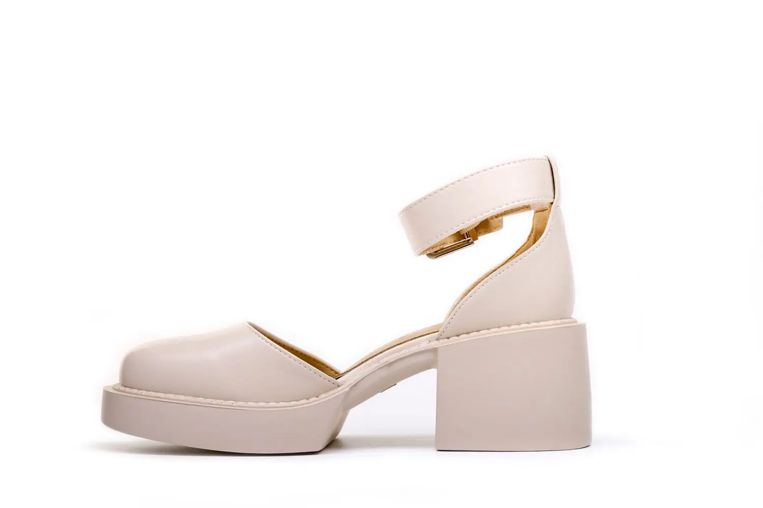 Summer Women Sandles Round Toe Ladies Casual Sandles Solid Beige Ankle-Wrap Buckle Strap Platform Shoes Sandalias Transparente